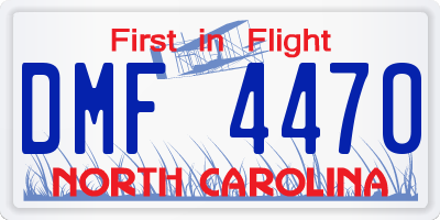 NC license plate DMF4470