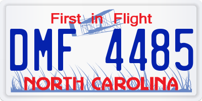 NC license plate DMF4485