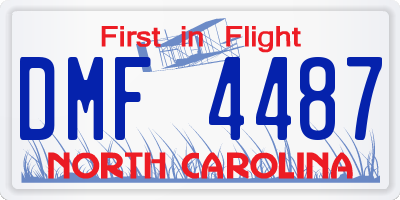 NC license plate DMF4487