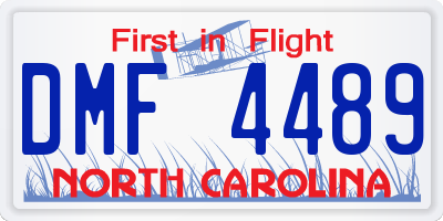 NC license plate DMF4489