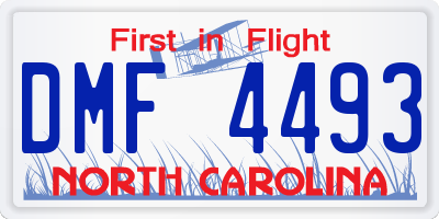 NC license plate DMF4493
