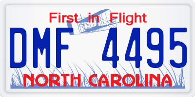 NC license plate DMF4495