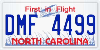 NC license plate DMF4499