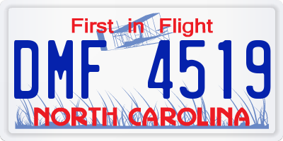 NC license plate DMF4519
