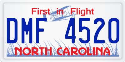 NC license plate DMF4520
