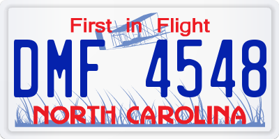 NC license plate DMF4548