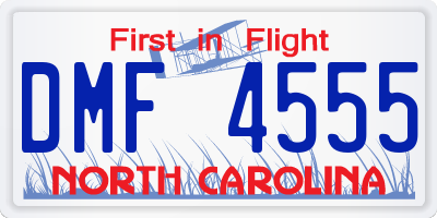 NC license plate DMF4555