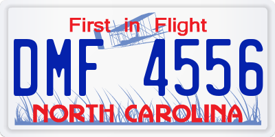 NC license plate DMF4556