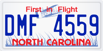 NC license plate DMF4559