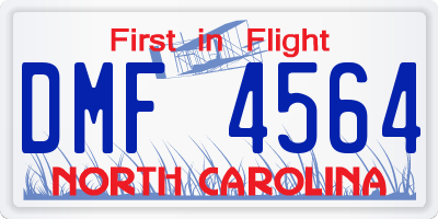 NC license plate DMF4564