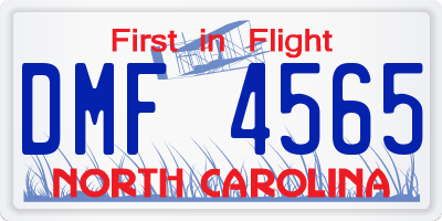 NC license plate DMF4565