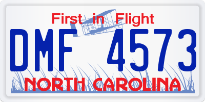 NC license plate DMF4573