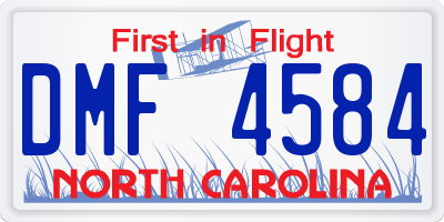 NC license plate DMF4584