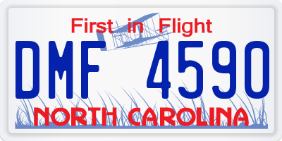 NC license plate DMF4590