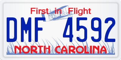 NC license plate DMF4592