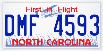 NC license plate DMF4593