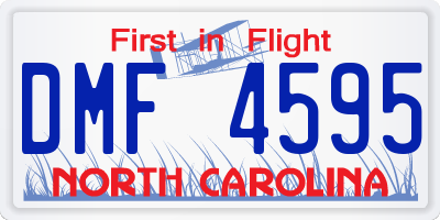 NC license plate DMF4595