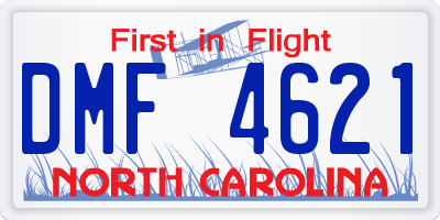 NC license plate DMF4621