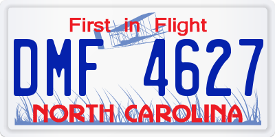 NC license plate DMF4627