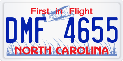 NC license plate DMF4655