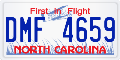 NC license plate DMF4659