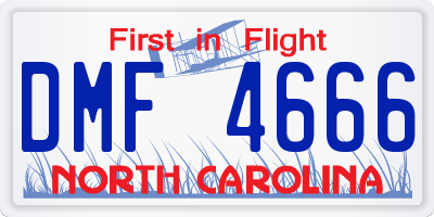 NC license plate DMF4666