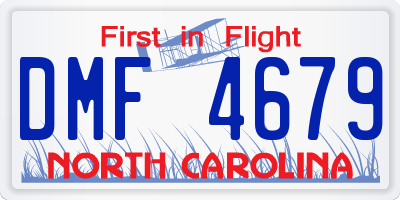 NC license plate DMF4679