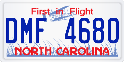 NC license plate DMF4680