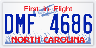NC license plate DMF4686