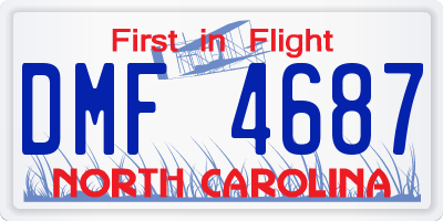 NC license plate DMF4687
