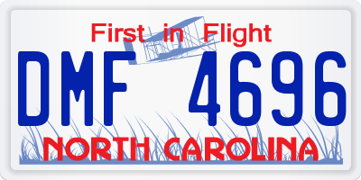 NC license plate DMF4696