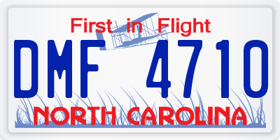 NC license plate DMF4710
