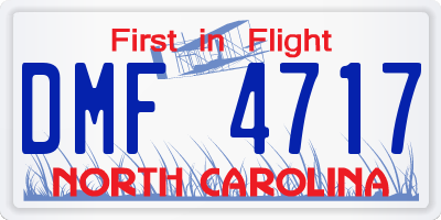 NC license plate DMF4717