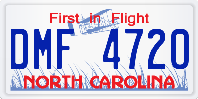 NC license plate DMF4720