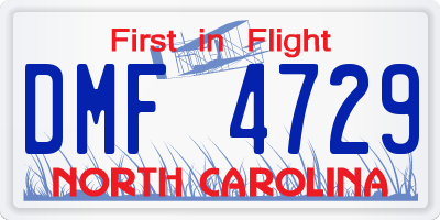 NC license plate DMF4729