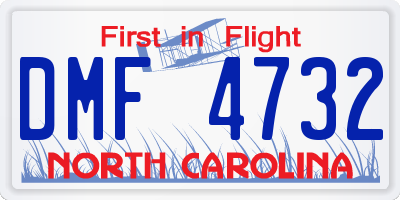 NC license plate DMF4732