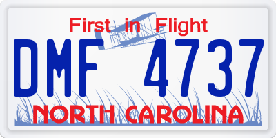 NC license plate DMF4737