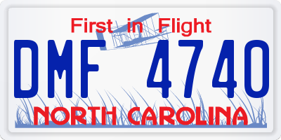NC license plate DMF4740