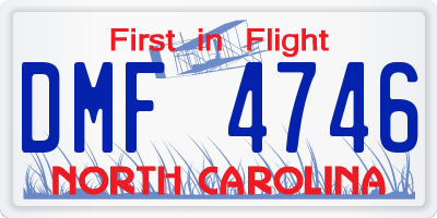 NC license plate DMF4746
