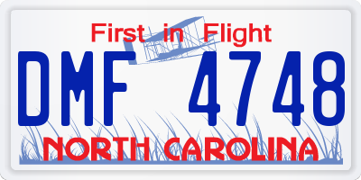 NC license plate DMF4748