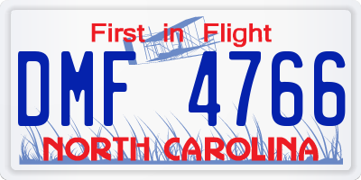 NC license plate DMF4766