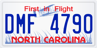 NC license plate DMF4790