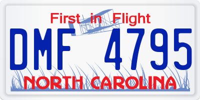 NC license plate DMF4795