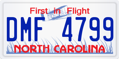 NC license plate DMF4799
