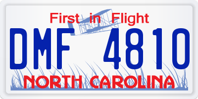 NC license plate DMF4810