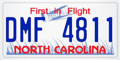 NC license plate DMF4811