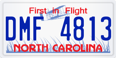 NC license plate DMF4813