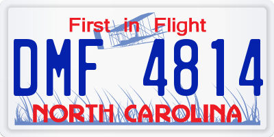 NC license plate DMF4814
