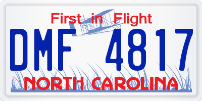 NC license plate DMF4817
