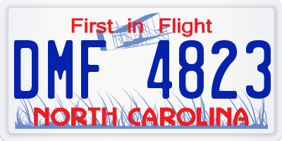 NC license plate DMF4823